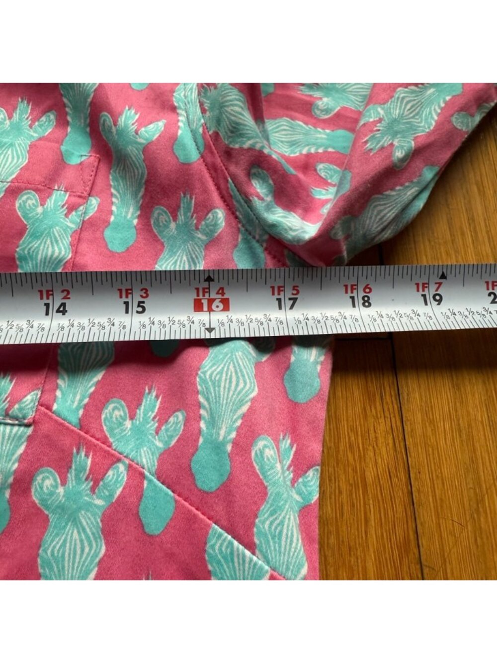 Tizzie Size XS Pink Aqua Zebra Print Split Neck Collar Cotton Blend Tunic Dress - Picture 12 of 15